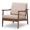 Baxton Studio Venza Walnut Wood Light Brown Upholstered Lounge Chair 140-7555 - alternate 1